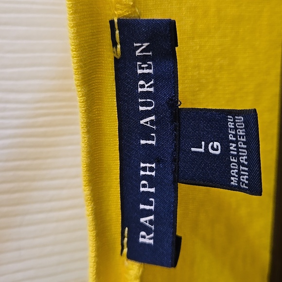 Ralph Lauren Yellow V-Neck Short Sleeve Tee - Picture 4 of 4
